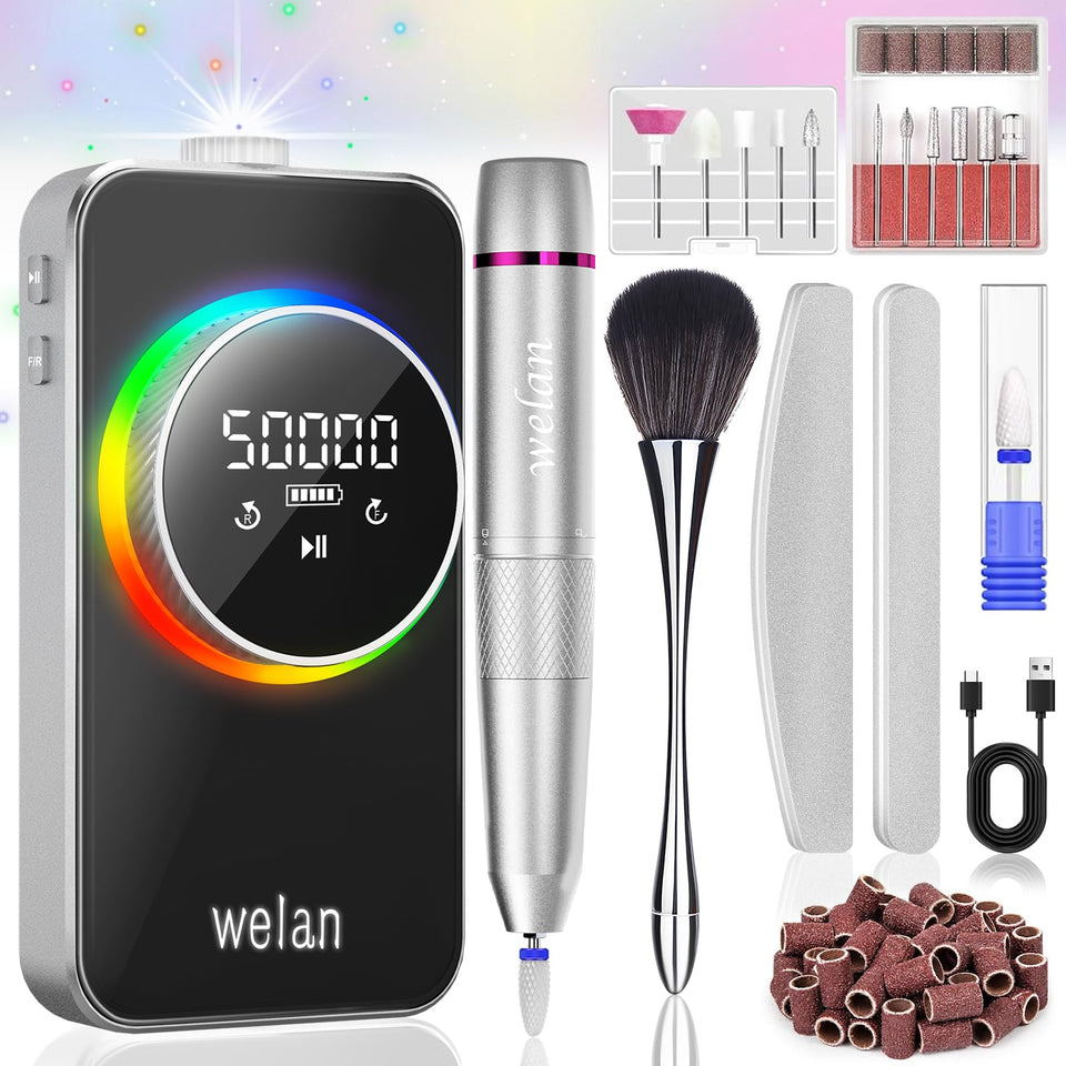 Welan electric nail drill at high speed for smooth acrylic and gel removal