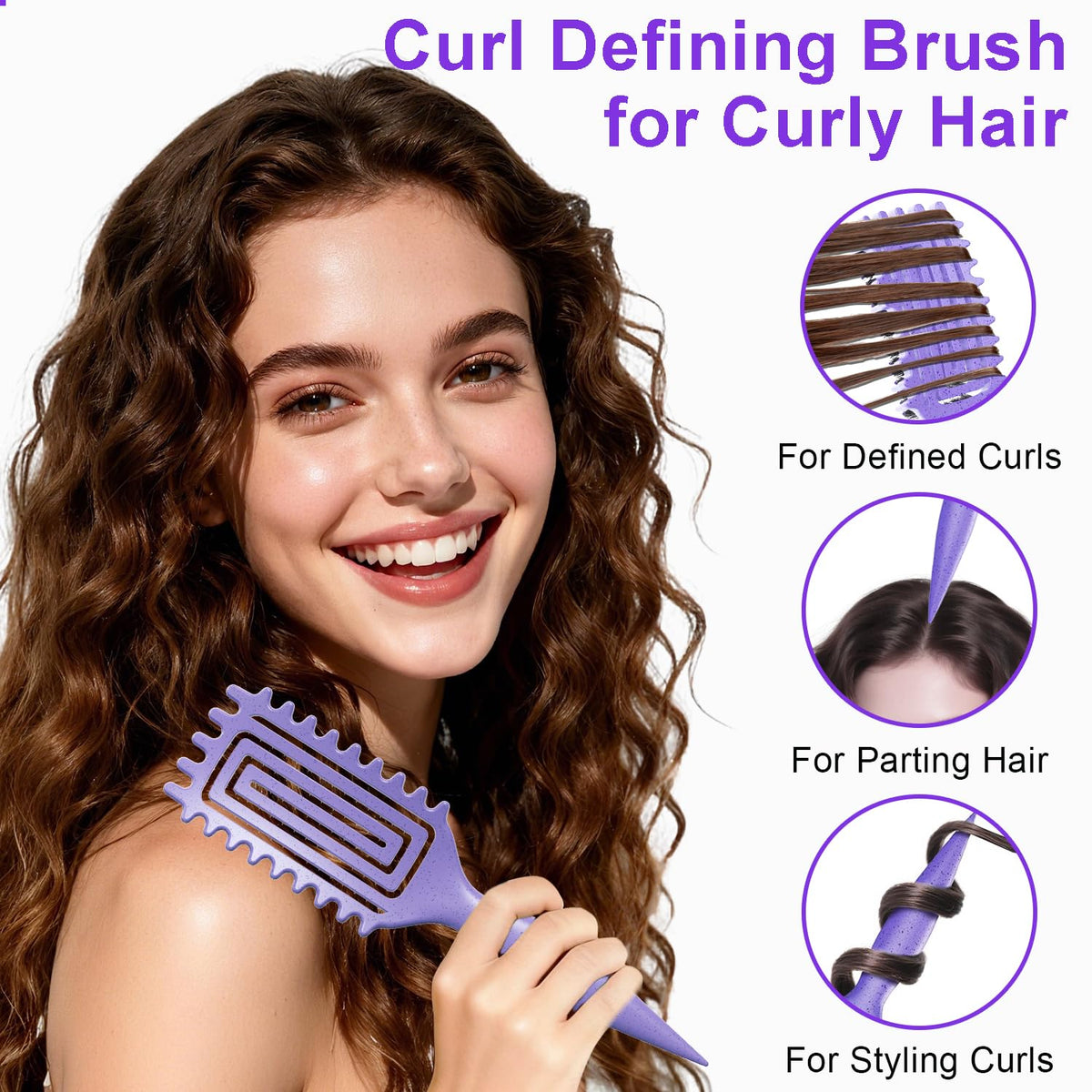 Weldilgit brush promotes heat-free frizz control and curl definition