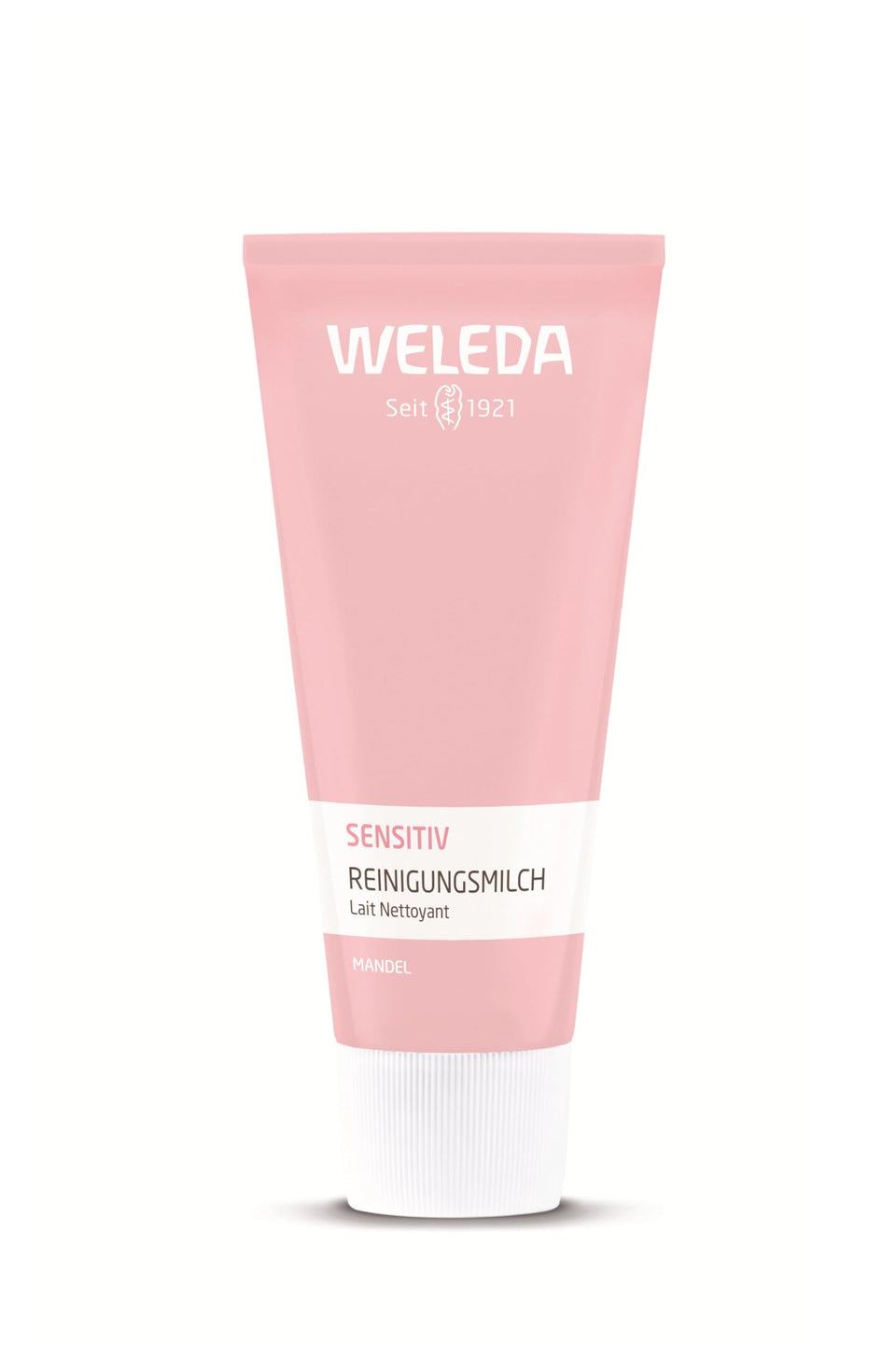 Weleda Almond Soothing Cleansing Lotion bottle; gentle cleanser for sensitive skin.