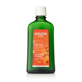 Weleda Arnica Muscle Soak bottle ready for a soothing post-workout bath.