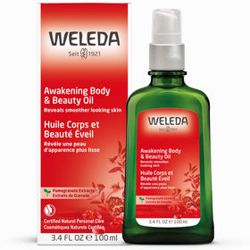Weleda Awakening Pomegranate oil pour showing easy application.