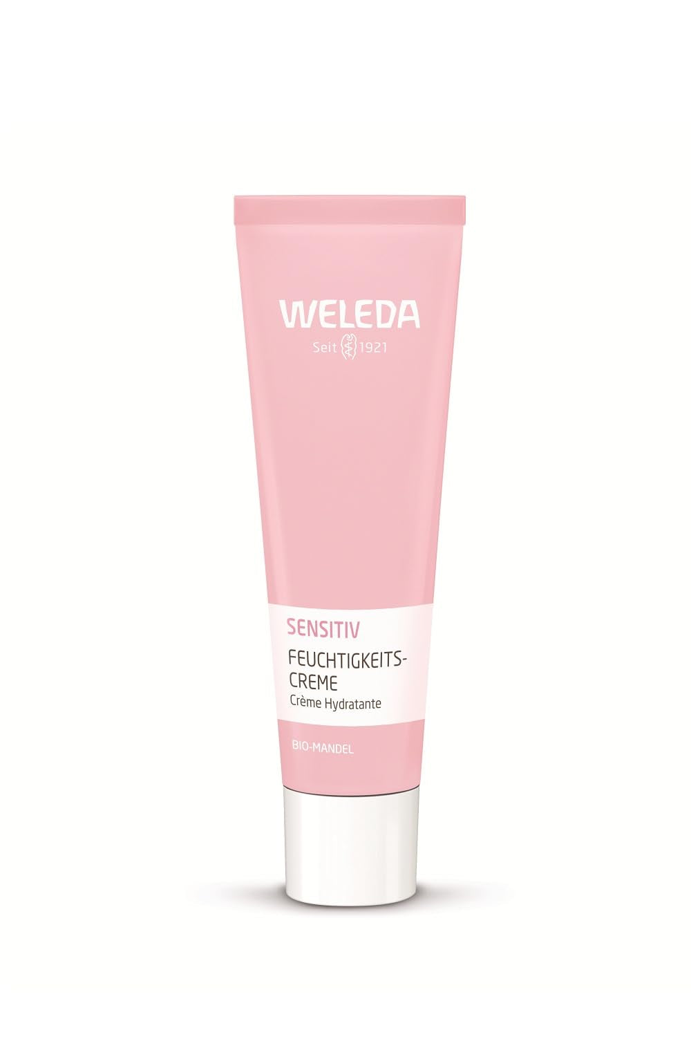 Weleda Sensitive Care Face Cream front view of the tube, fragrance-free calm for sensitive skin.