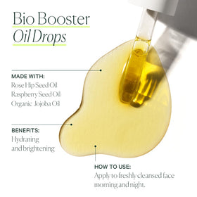 Well People Bio Booster Oil Drops closeup texture highlights lightweight hydration.