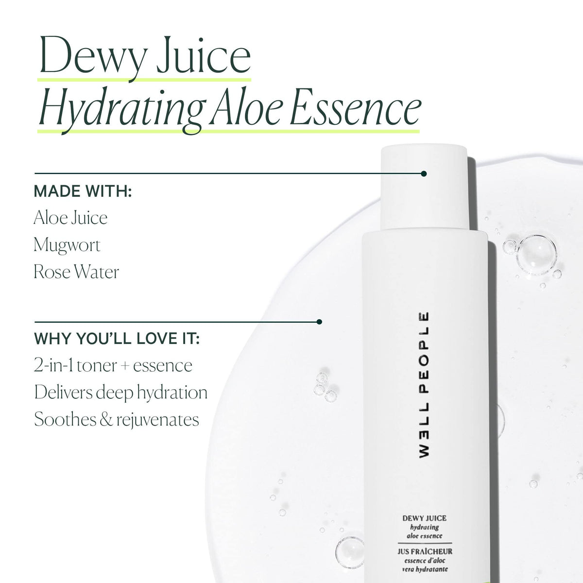 Well People Dewy Juice cotton pad application demonstrates easy use after cleansing