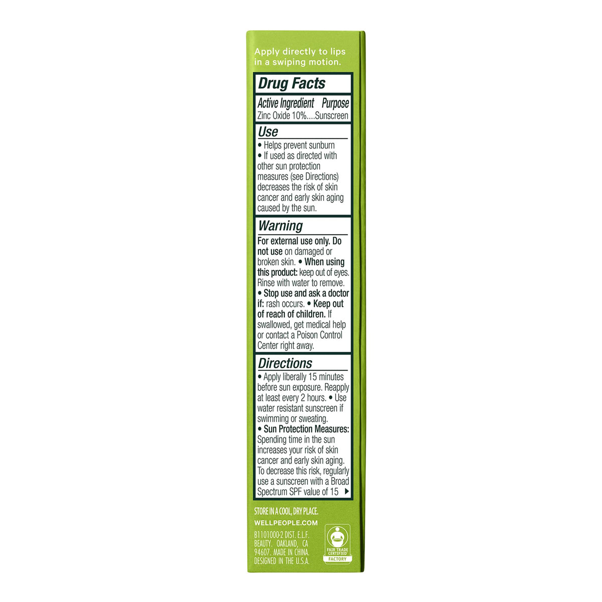 Well People Lip Butter SPF 15 plant-based formula with nourishing oils