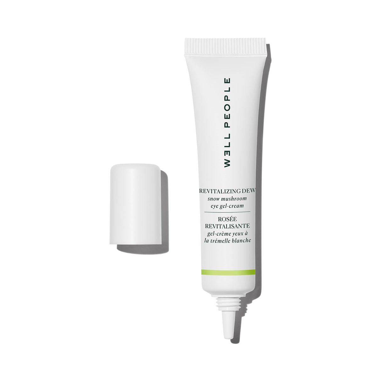 Well People Revitalizing Dew eye gel-cream bottle shows hydrating formula for under-eye area