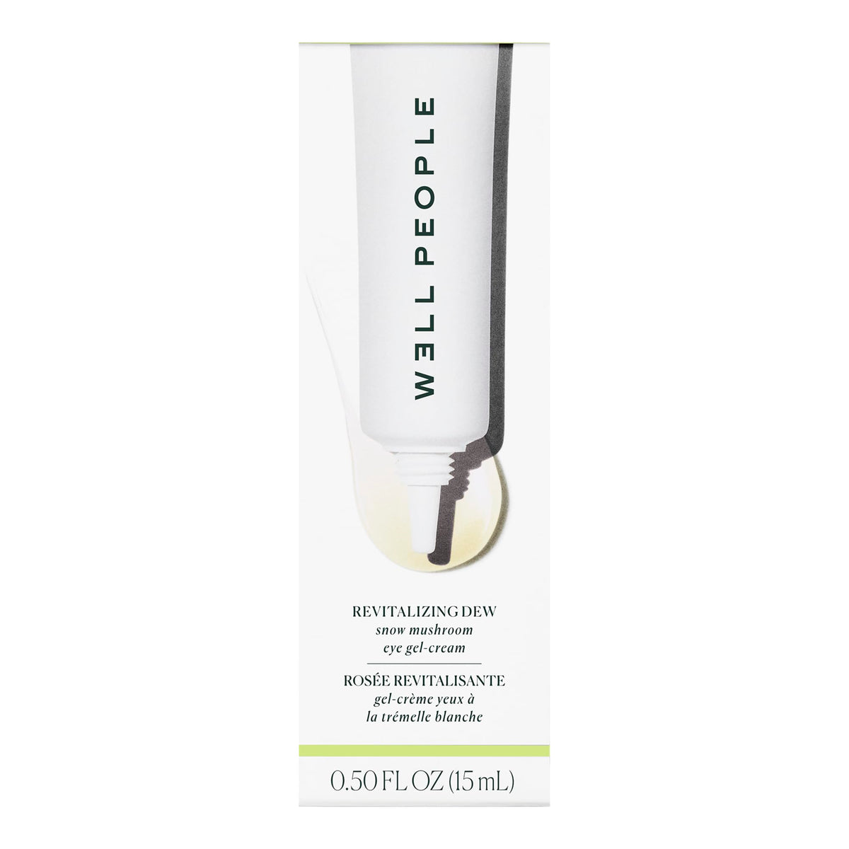 Well People Revitalizing Dew eye gel-cream packaging emphasizes vegan and cruelty-free credentials