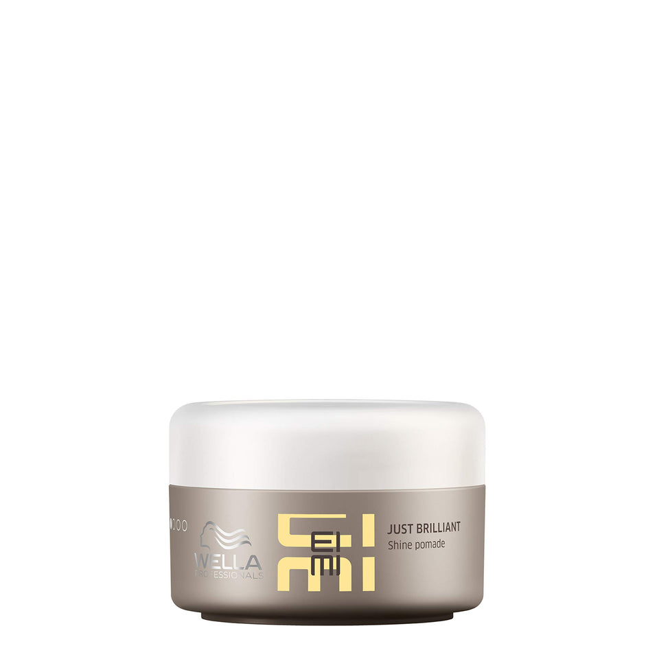 Wella EIMI Just Brilliant bottle-pour shows radiant shine and easy application.