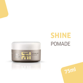 Wella EIMI Just Brilliant hair-shine application highlights smooth finish for humid days.