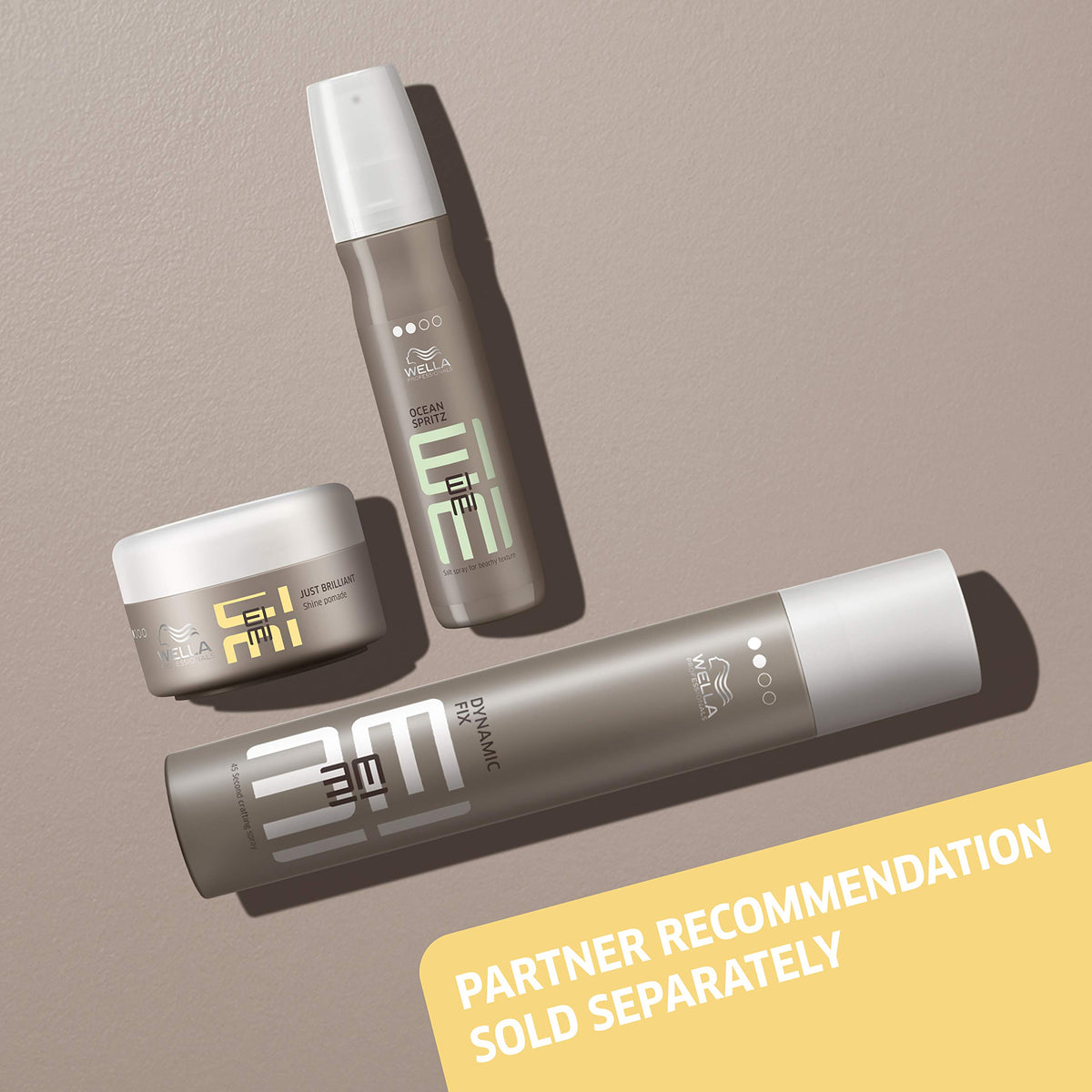 Wella EIMI Just Brilliant squeeze-tube ergonomics enable easy travel touch-ups.