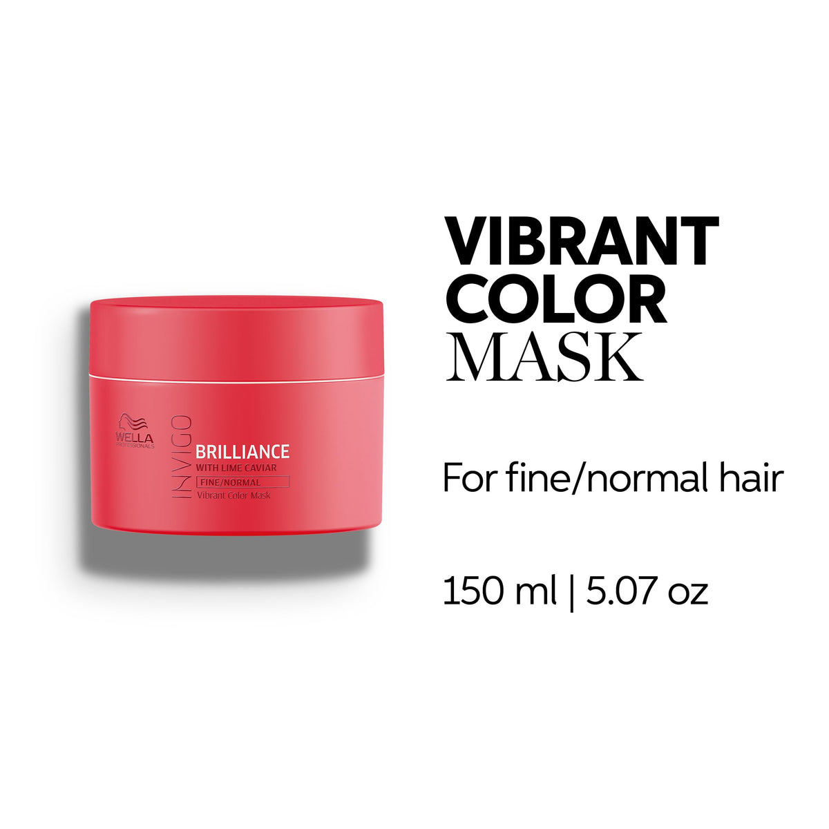 Wella Invigo Brilliance Mask bottle emphasizes color protection for vibrant colored hair.