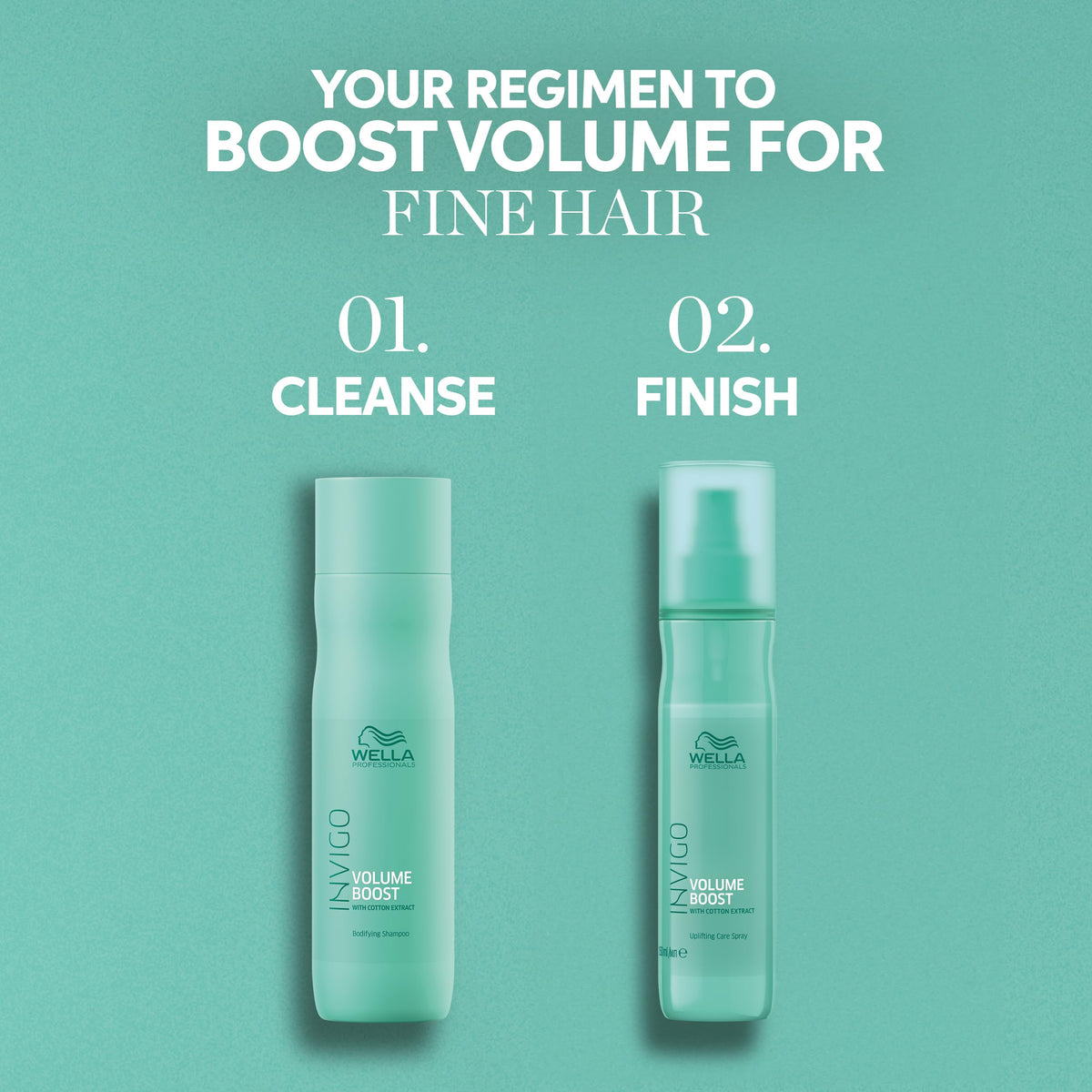 Luminous shine from Wella Invigo Volume Boost without weighing hair down.