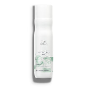 Wella Nutricurls Shampoo for Waves bottle showing gentle cleanse for defined waves