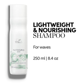 Wella Nutricurls Shampoo for Waves lather close-up highlighting light moisture
