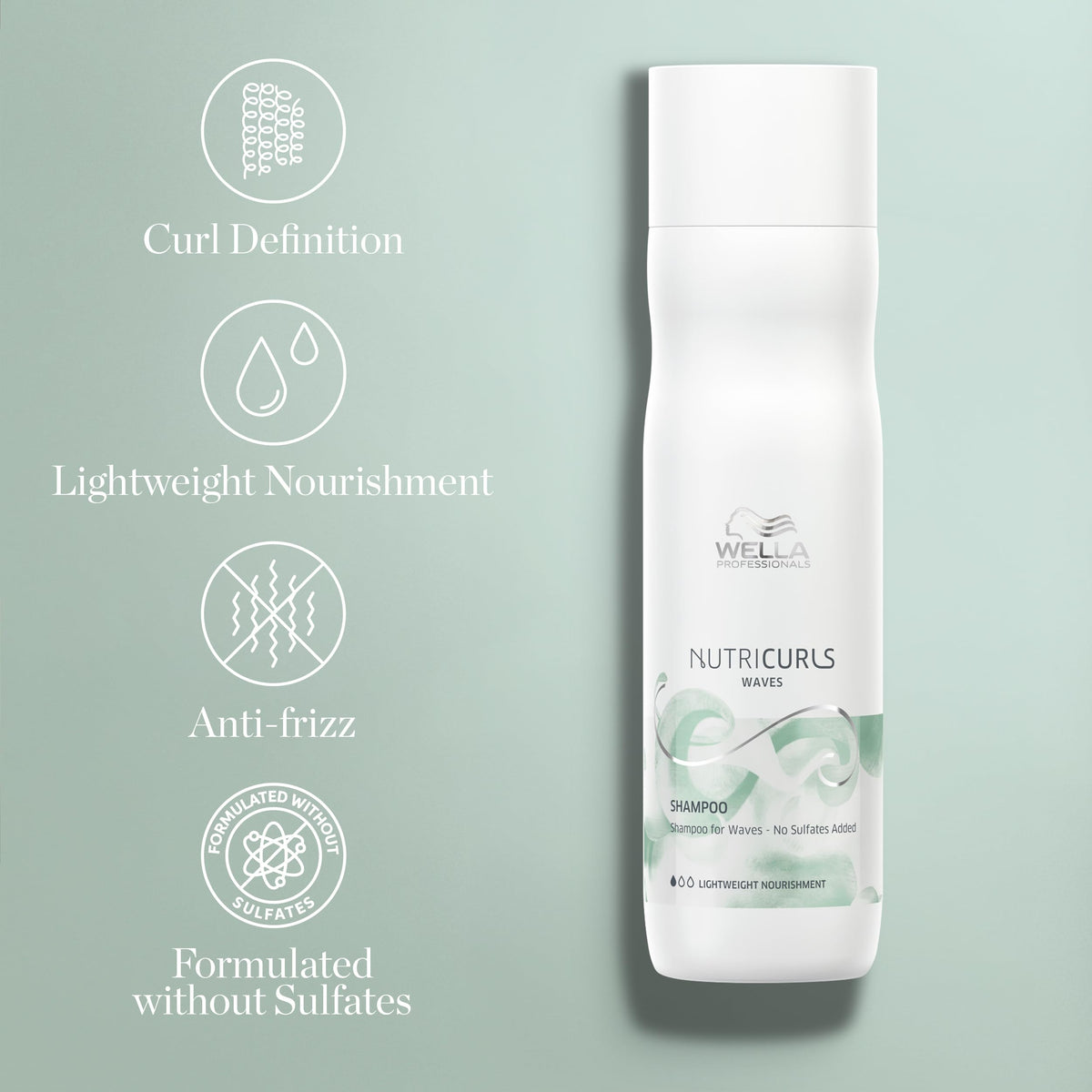 Wella Nutricurls Shampoo for Waves wheat bran extract vitamins