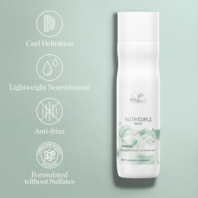 Wella Nutricurls Shampoo for Waves wheat bran extract vitamins