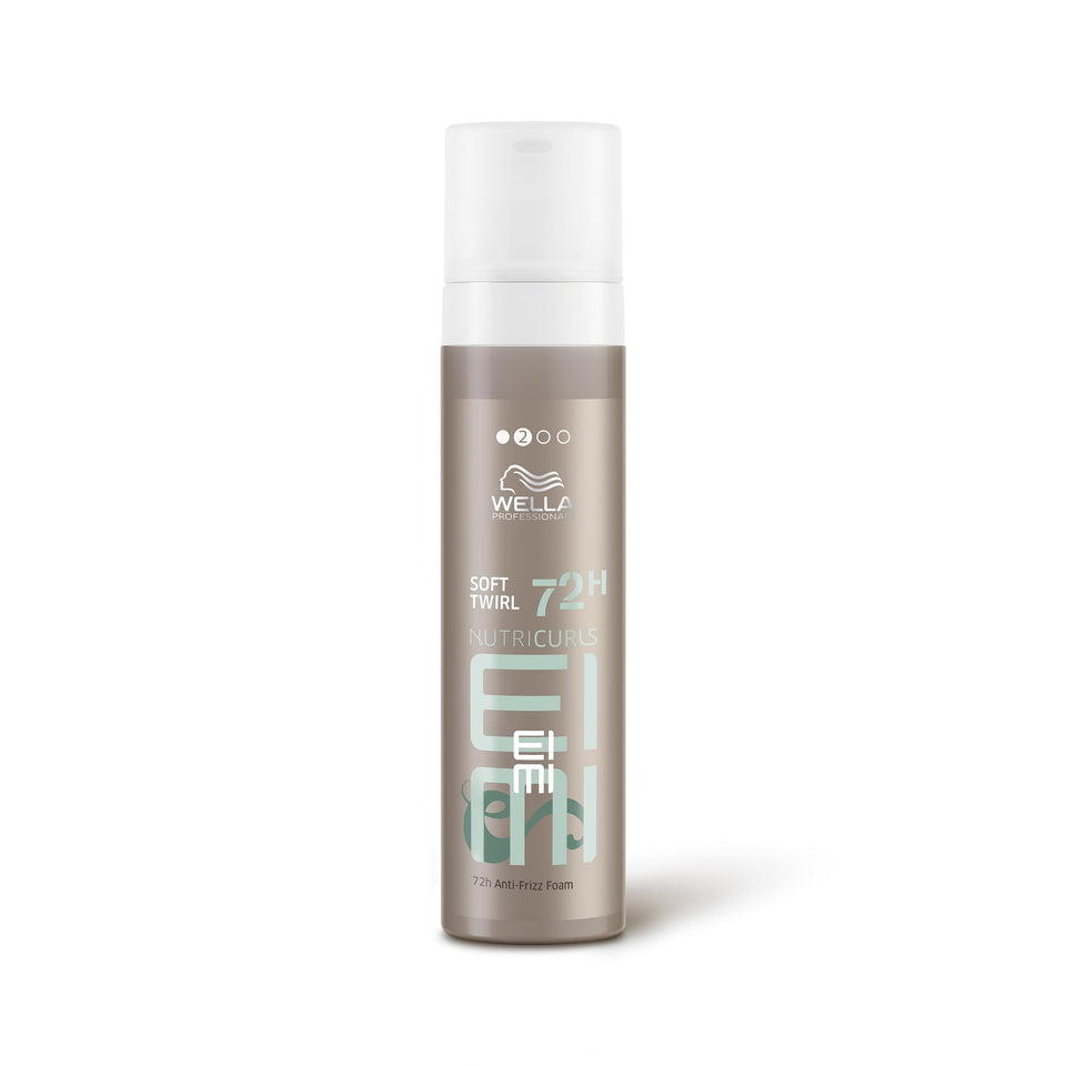 Wella Nutricurls Soft Twirl foam bottle pour for easy application and anti-frizz control.