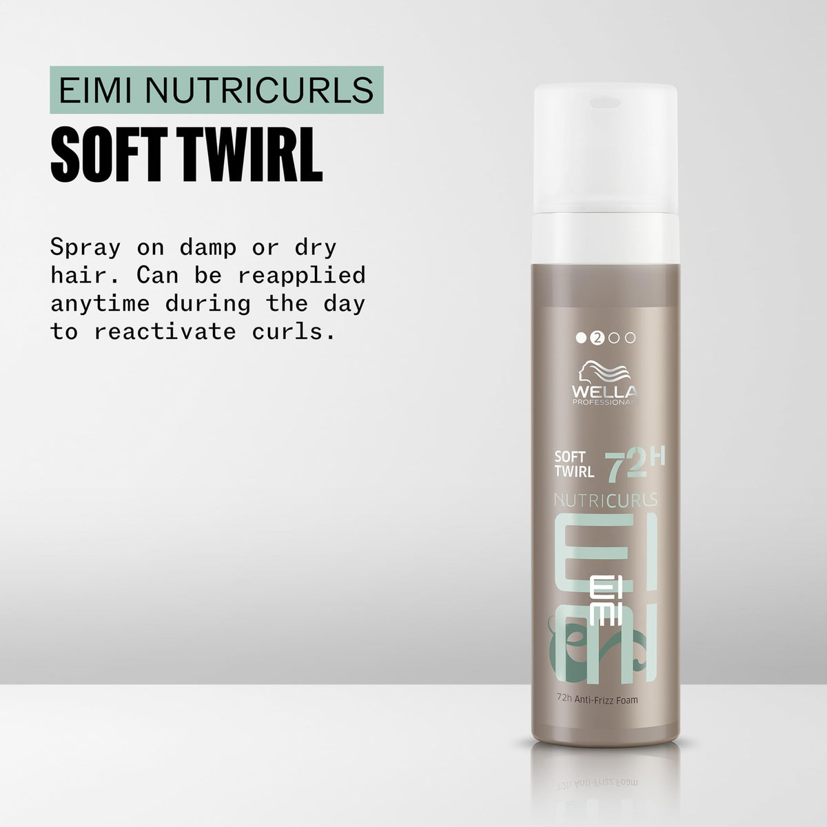 Wella Nutricurls Soft Twirl foam texture defines waves with lightweight hold.