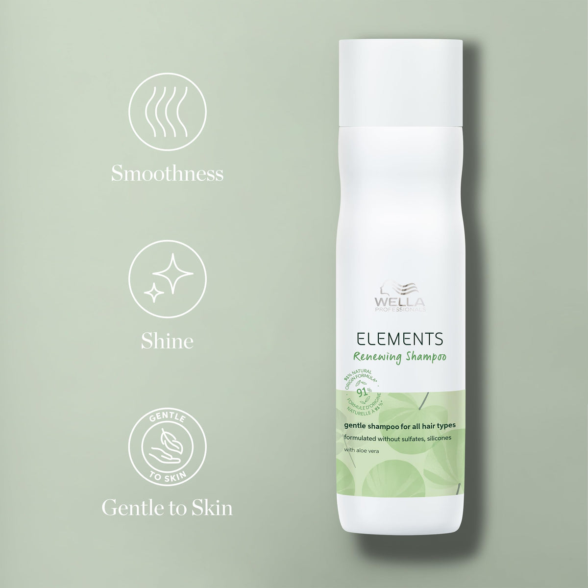 Keratin-treated hair benefiting from Elements Renewing Shampoo's renewal formula