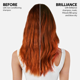Glossy, moisturized coarse hair after Invigo Brilliance Mask treatment