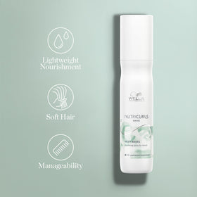 Wella Nutricurls leave-in on damp hair for smoother waves.