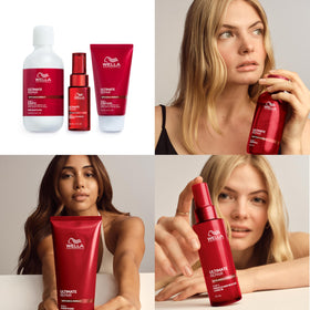 Wella Professionals Ultimate Repair conditioner bottle providing deep conditioning without weighing hair down.