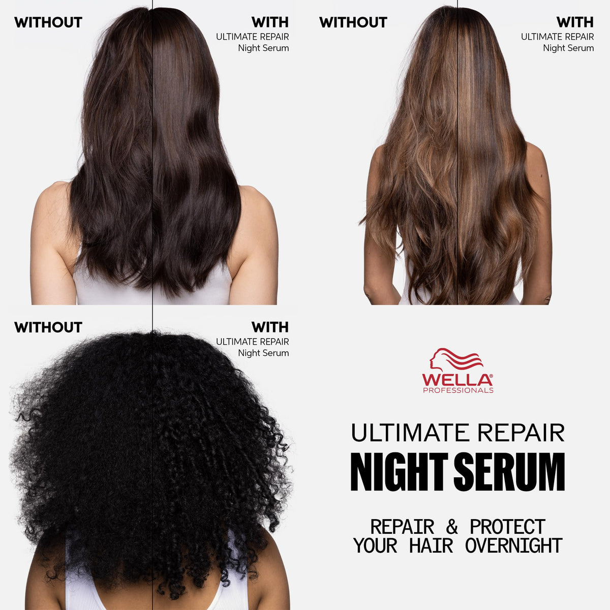 Wella Professionals ULTIMATE REPAIR Night Serum helps prevent breakage from night pillow friction.
