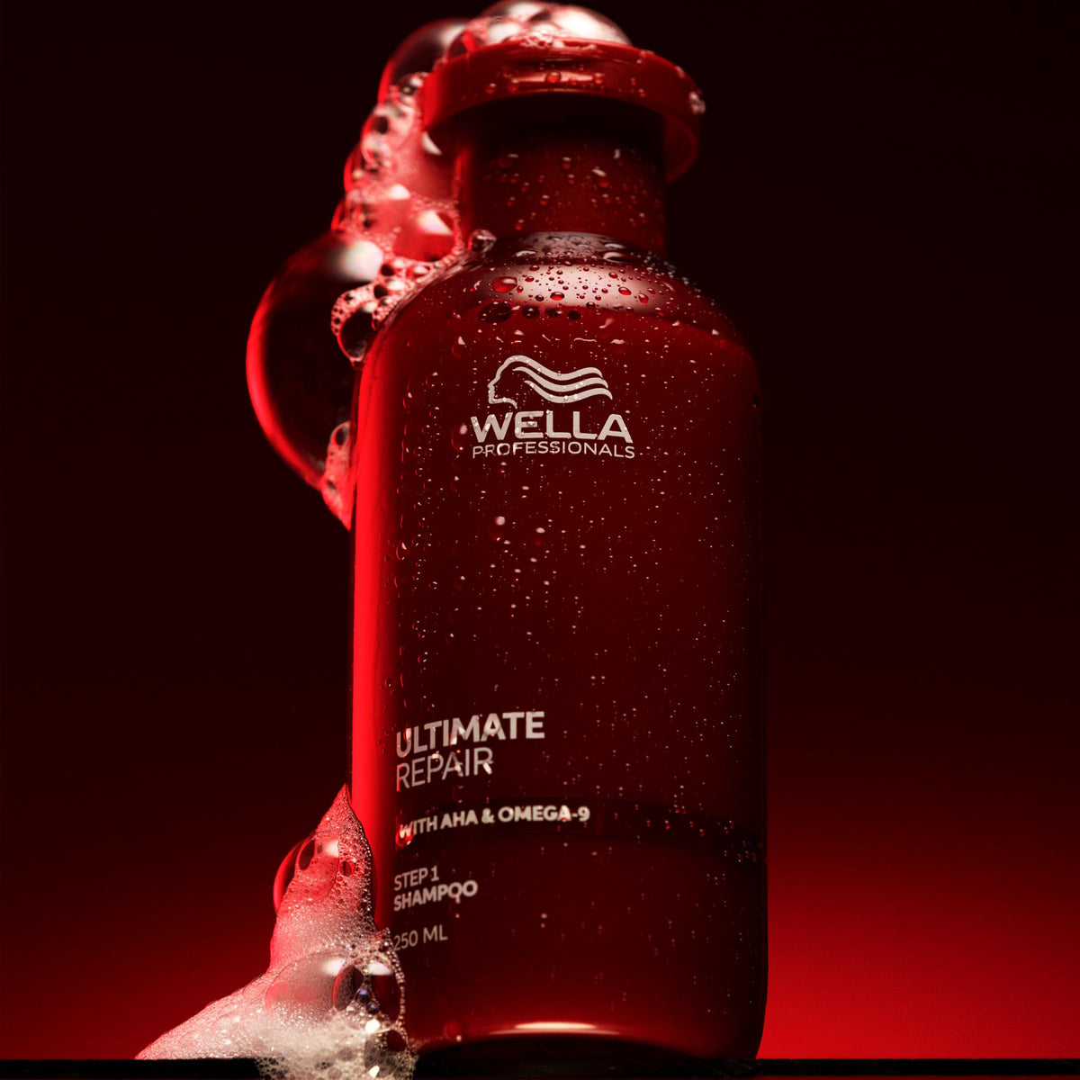 Wella Professionals Ultimate Repair Shampoo on hair fiber shows outer barrier support.