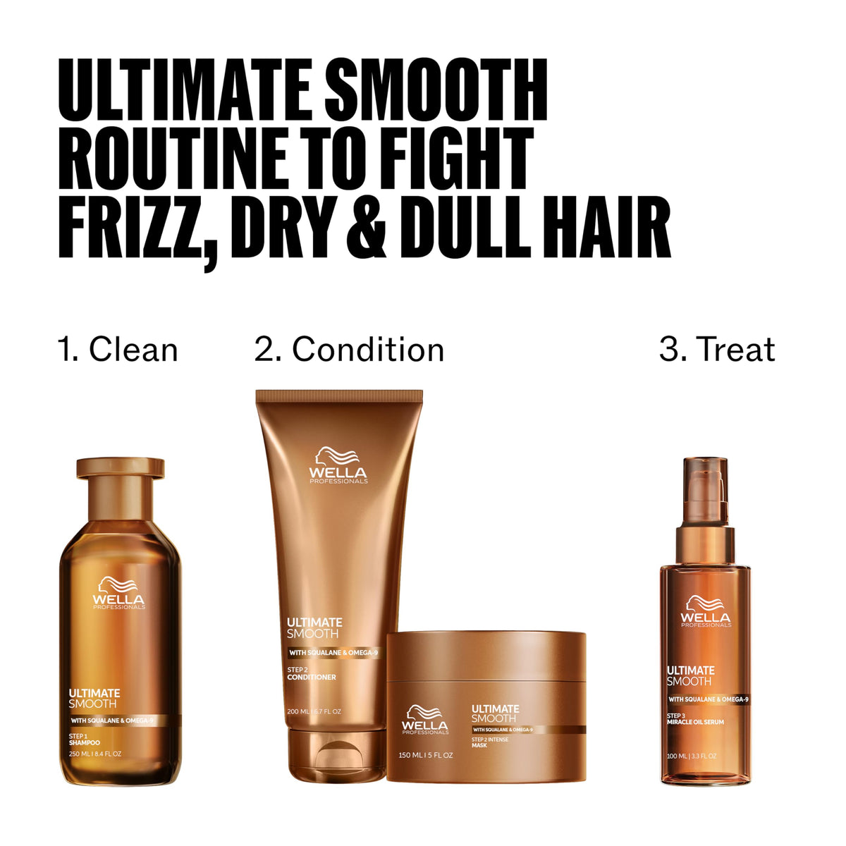 Wella Miracle Oil Serum bottle paired with Ultimate Smooth for quick nourishment.