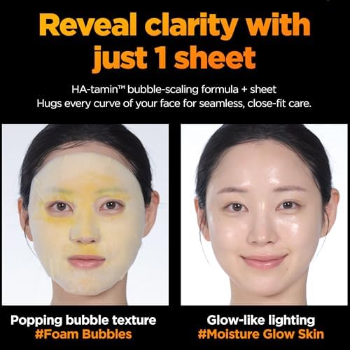 WELLAGE Bubble Mask showing vitamin C forms and glutathione for revitalizing skin