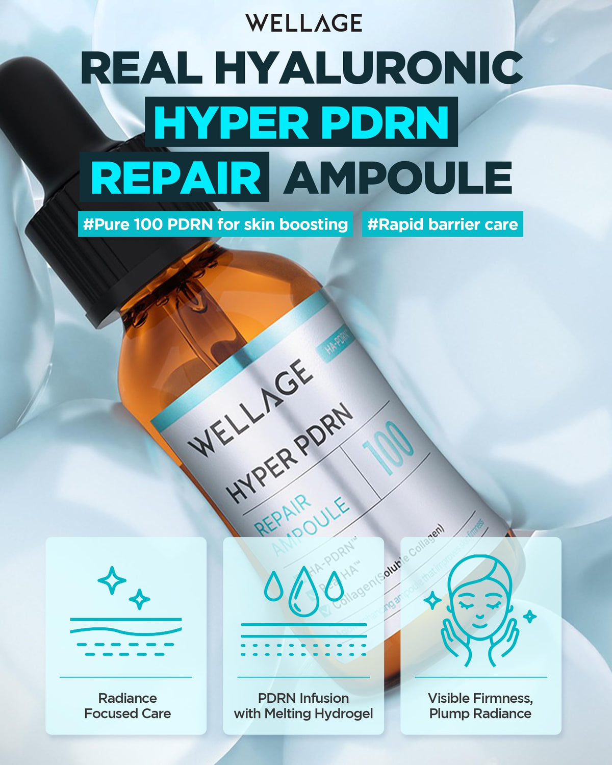 Wellage Korean Hyper PDRN Repair Serum bottle side view