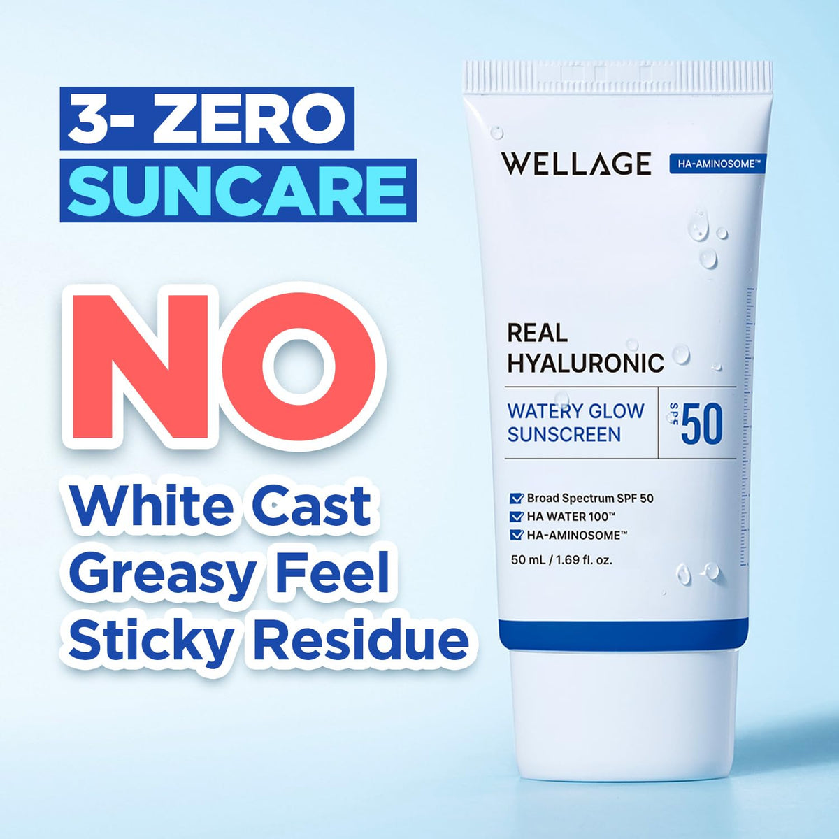 Close-up of Wellage sunscreen cream-like texture for smooth skin prep