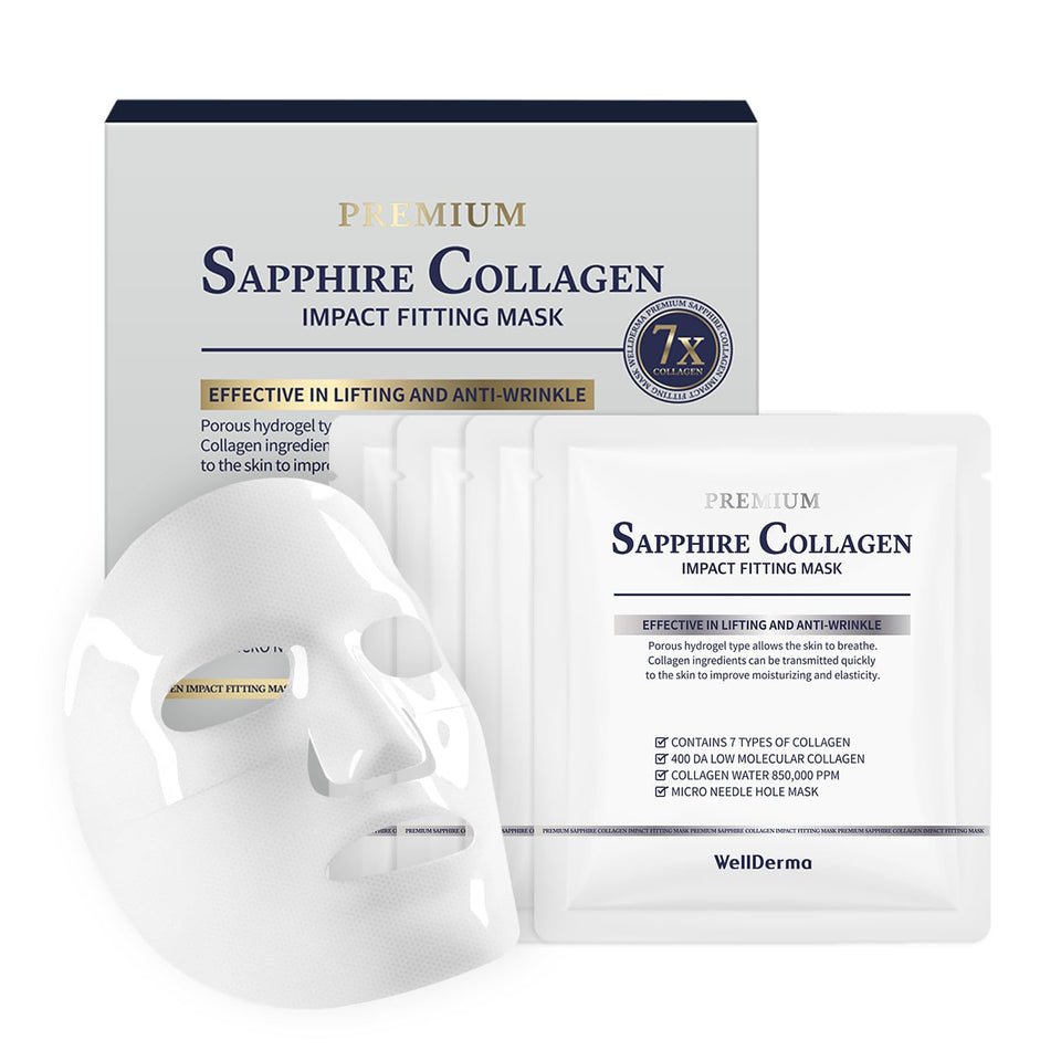 WELLDERMA Sapphire packaging with hydrogel mask sheets for skincare