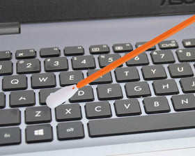 Wellgler optical cleaning swabs used on a camera lens for delicate detailing