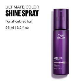 Wella Professionals Ultimate Color Shine Spray mist adds radiant shine on color-treated hair.