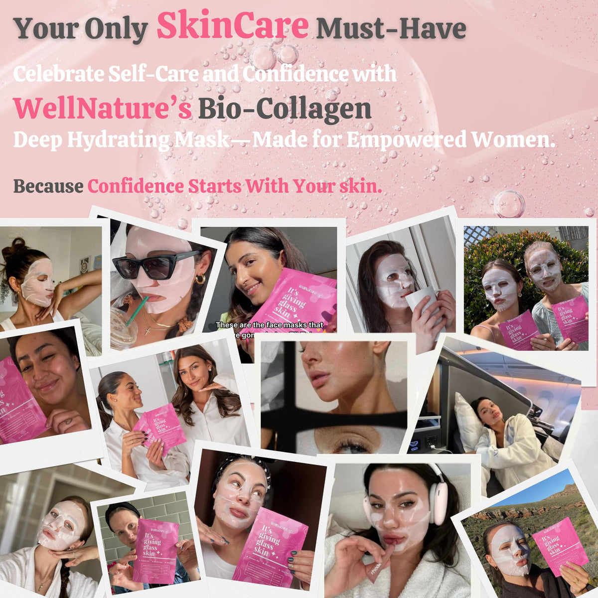Wellnature pores-fine-lines reduction close-up highlights smoother texture.