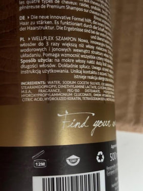 Wellness Premium Wellplex ingredients close-up featuring organic hemp seed oil and hyaluronic acid.