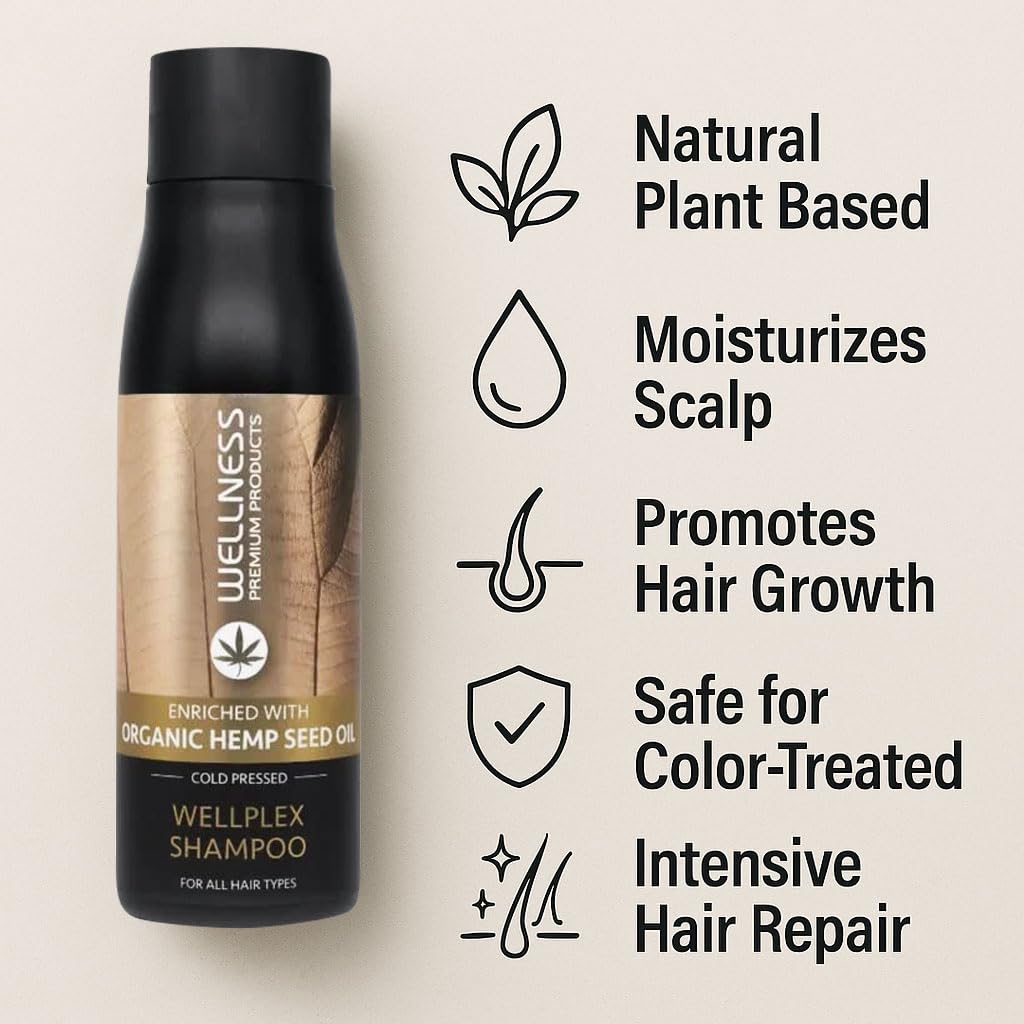 Wellness Premium Wellplex lather shows rich foam for smoothing, hydrated strands.