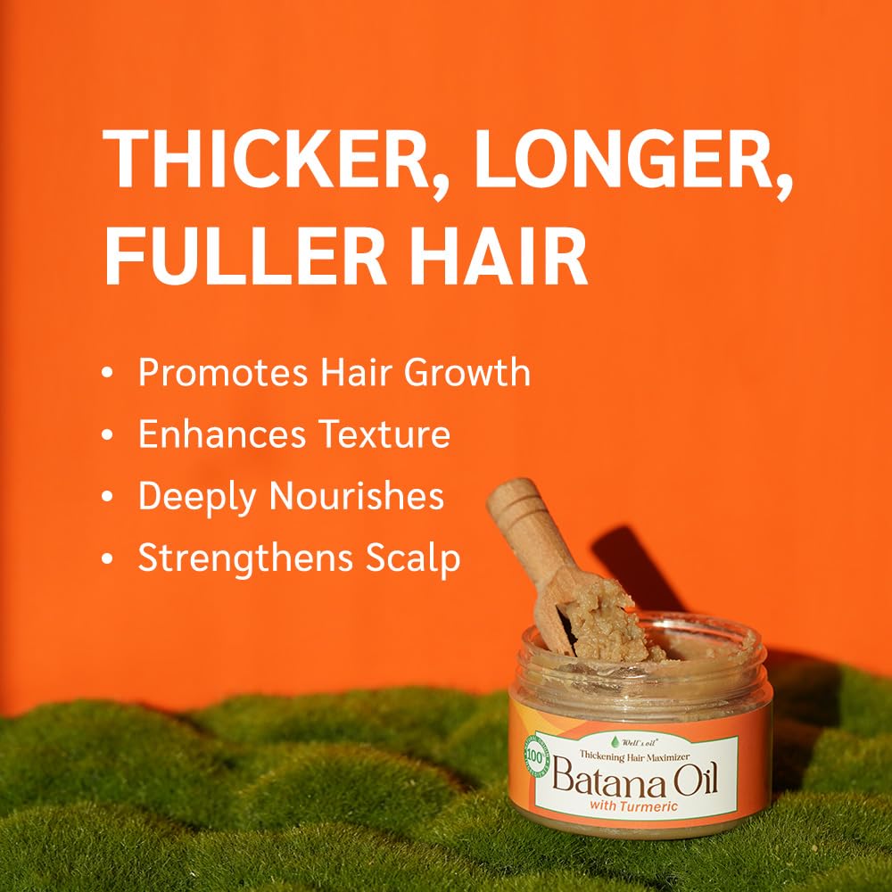 Well's Oil Batana Oil turmeric extract closeup highlights plant-based formula