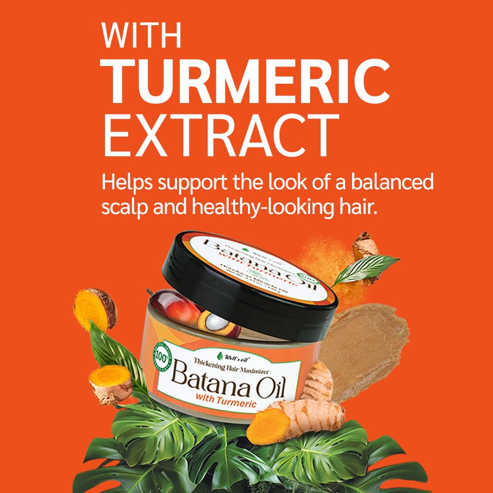 Well's Oil Batana Oil turmeric jar closeup displays natural ingredients