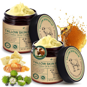 WELOSUER beef tallow castor oil frankincense cream jar showing natural hydration benefits