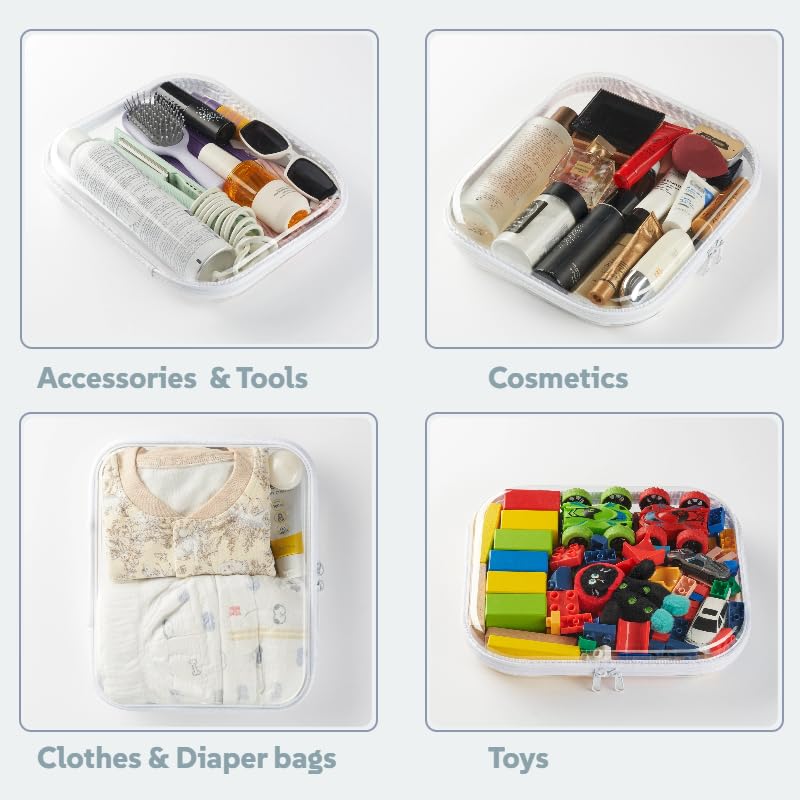 WELPIRT clear zipper bag for cosmetics keeps items visible and easy to reach.