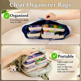 WELPIRT clear zipper pouch small 1 transparent case organizes cables and accessories