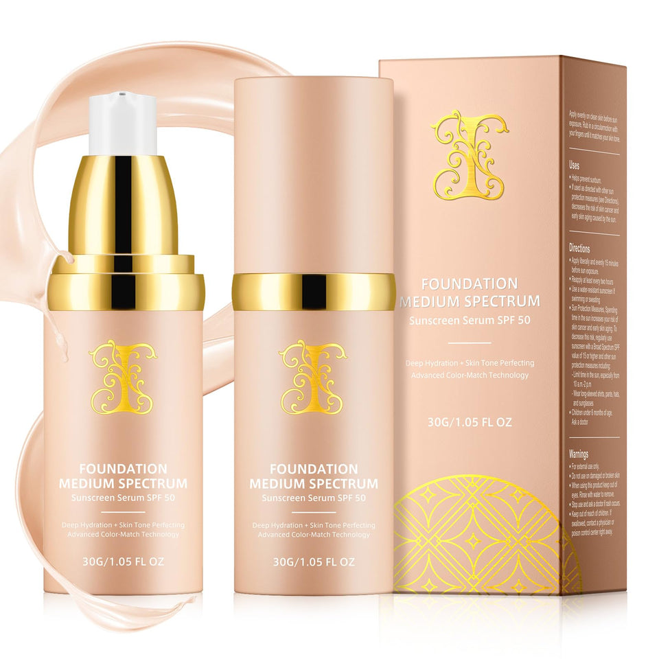 Weluno 4-in-1 foundation bottle close-up shows premium packaging for easy handling.