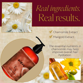 WEN Fig cleansing conditioner ingredients panel highlights fig chamomile and marigold.