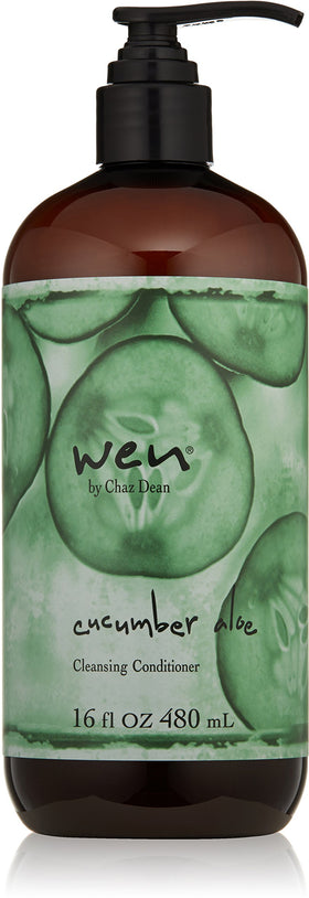 WEN by Chaz Dean Cucumber Aloe Cleansing Conditioner bottle with refreshing cucumber aroma and lightweight hydration