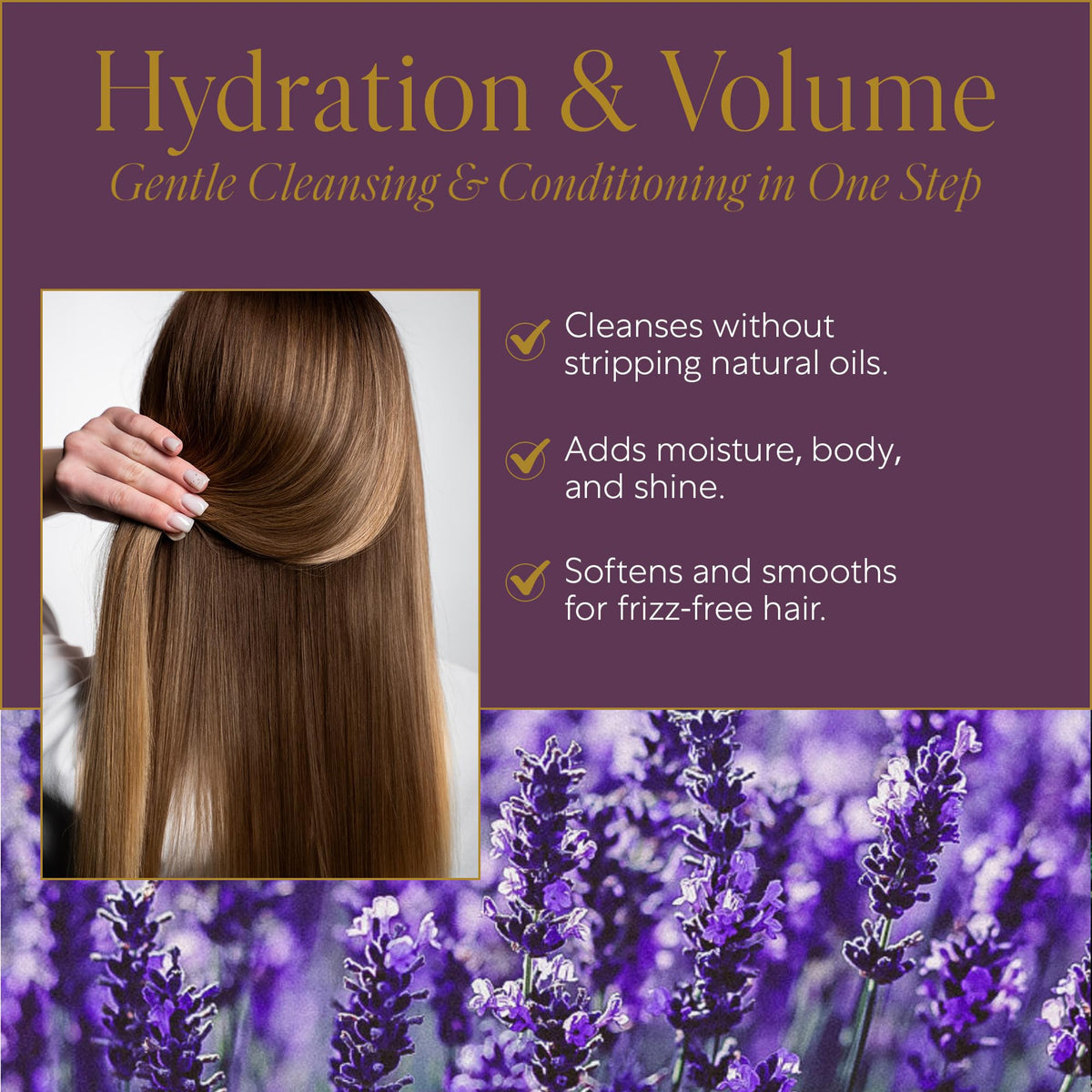 Lavender oil ingredient highlights calming scent and scalp care