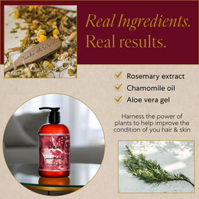 Pomegranate extract visual cue highlights antioxidant-inspired care for hair with WEN.