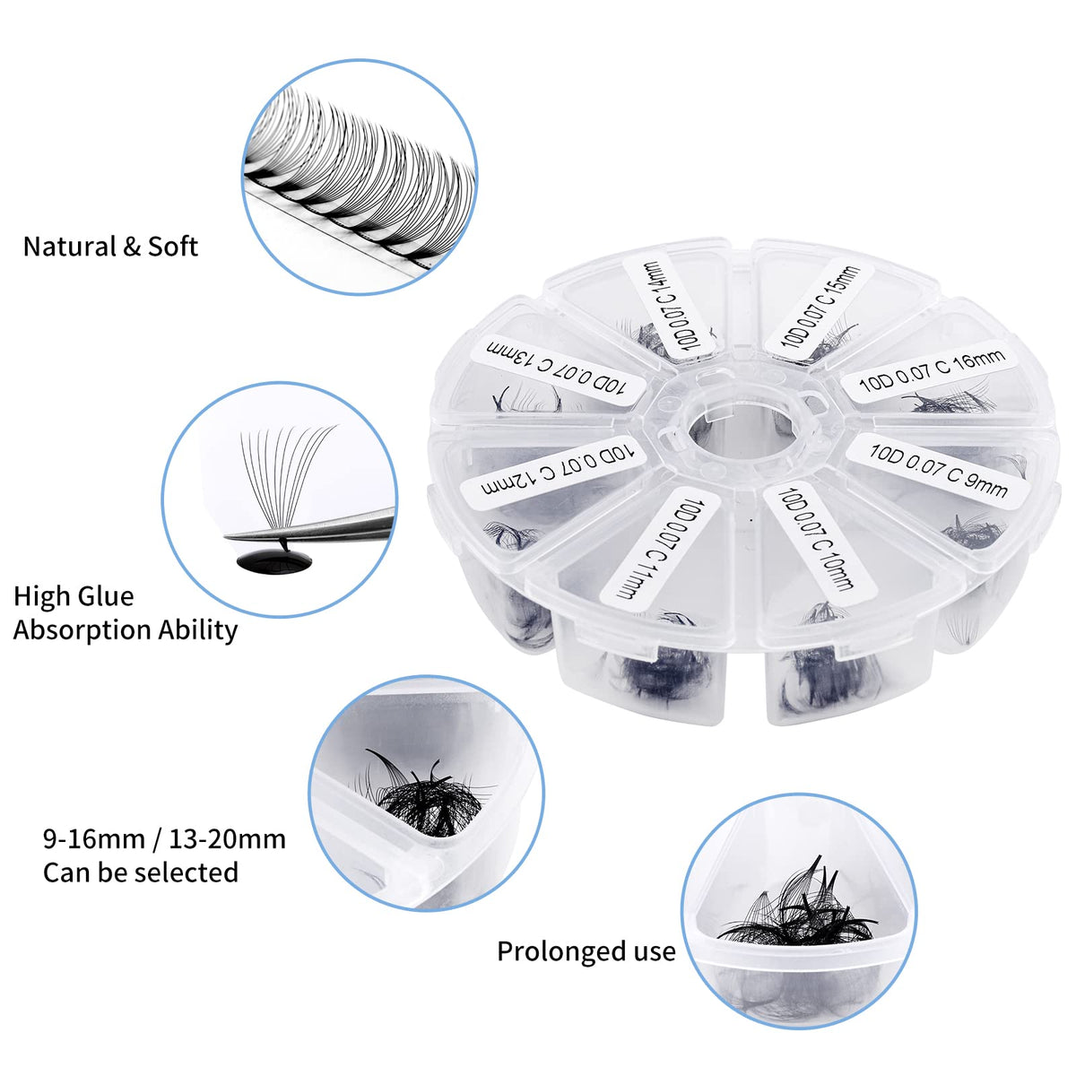 Wendy Lashes 10D pre-made fans deliver dramatic yet natural-looking volume.