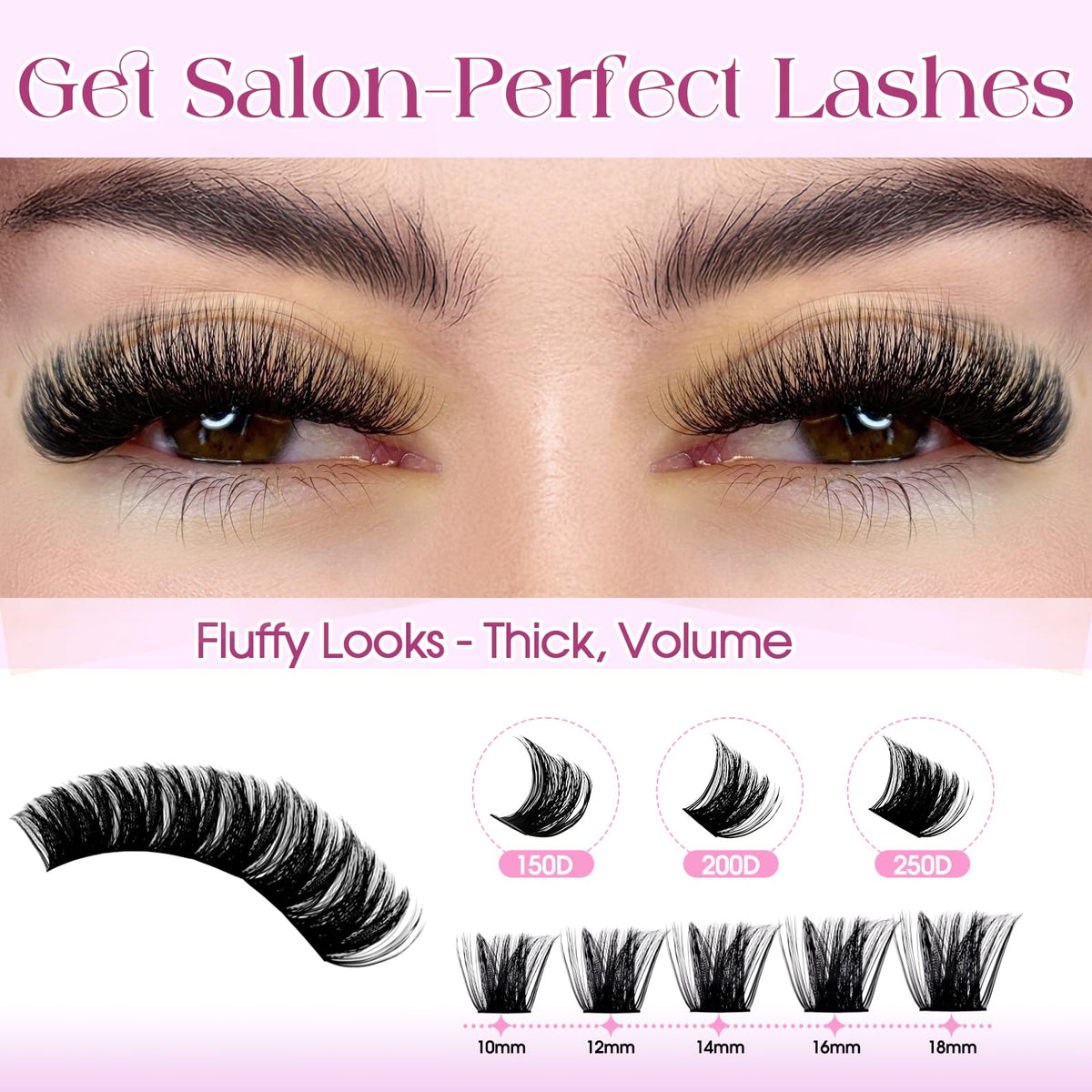 Wendy Lashes 150d lashes pack close-up for creating fuller, everyday volume.